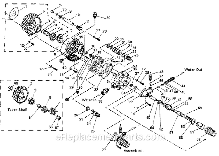 Page C Diagram and Parts List for 9897-1  Briggs and Stratton Pressure Washer